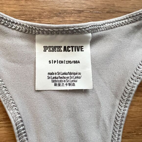 PINK Active Victoria's Secret Tank Top Size S Gray Racerback - Picture 6 of 10